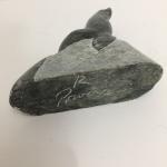 Signed Inuit Hand Carved Stone Seal by R. Powers