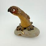 Hand Carved Stone Bird Figurine - Owl & Turkey