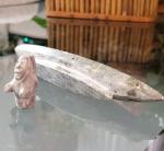 Inuit Soapstone Kayak and Hunter Sculpture