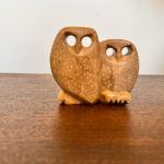 Vintage Soapstone Owl Figurines - Folk Art Decor