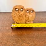 Vintage Soapstone Owl Figurines - Folk Art Decor