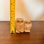 Vintage Soapstone Owl Figurines - Folk Art Decor