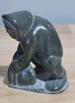 Inuit Steatite Seal Hunter Art Carving - Signed