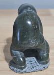 Inuit Steatite Seal Hunter Art Carving - Signed