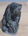 Inuit Steatite Seal Hunter Art Carving - Signed