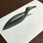 Signed Inuit Loon Bird Soapstone Carving
