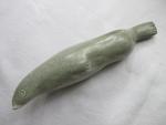 Inuit Seal Green Stone Rock Sculpture Art