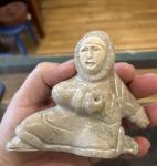 Chupak Juneau Soapstone Eskimo Hunter Sculpture 4.75