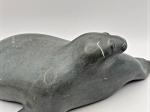 Vintage Inuit Soapstone Walrus Carving 3.25" x 10