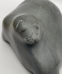 Vintage Inuit Soapstone Walrus Carving 3.25" x 10
