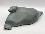 Vintage Inuit Soapstone Walrus Carving 3.25" x 10