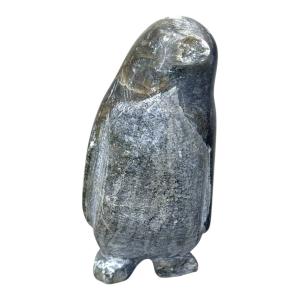 Koyuk Signed Soapstone Penguin Sculpture Art