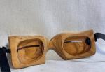 Inuit Wooden Snow Goggles - Unique Carved Art
