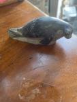 Vintage Inuit Soapstone Seal Sculpture, Signed Art