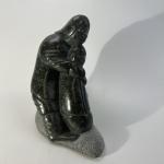 Inuit Soapstone Carving of Woman and Child
