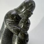 Inuit Soapstone Carving of Woman and Child