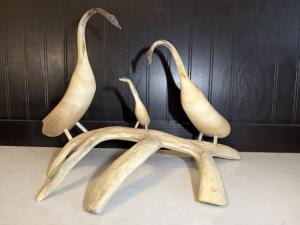Inuit Bird Carvings - Large Family Cranes