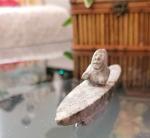 Inuit Soapstone Kayak and Hunter Art Carving
