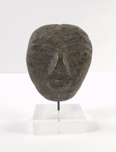 Hand Carved Green Stone Face Mask Art
