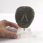 Hand Carved Green Stone Face Mask Art