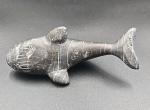 Vintage Inuit Soapstone Whale Carving 6" 1970s