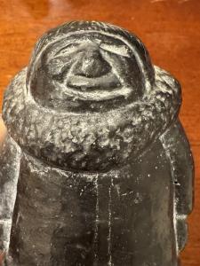 Soapstone Carved Eskimo Figurine - 4 Inches