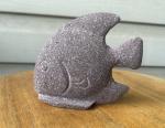 Hand-Carved Tan Tropical Fish Stone Sculpture 5