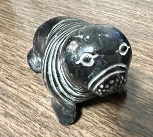 Seal Soapstone Inuit Art Sculpture - 4” Figurine