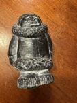 Soapstone Carved Eskimo Figurine - 4 Inches
