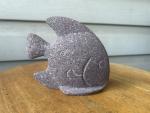 Hand-Carved Tan Tropical Fish Stone Sculpture 5