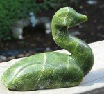 Hand-Signed 6" Inuit Green Marble Goose Carving