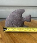 Hand-Carved Tan Tropical Fish Stone Sculpture 5