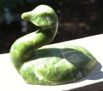 Hand-Signed 6" Inuit Green Marble Goose Carving