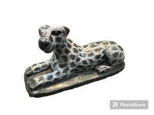Hand-Carved Leopard Cat Sculpture in Stone