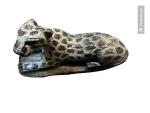 Hand-Carved Leopard Cat Sculpture in Stone