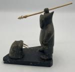 Handmade Inuit Walrus Hunt Stone Sculpture 6