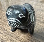 Seal Soapstone Inuit Art Sculpture - 4” Figurine
