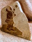 Etched Soapstone Inuit Figure Throwing Snowball