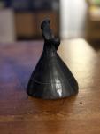 Mid-Century Black Stone Abstract Bell Sculpture
