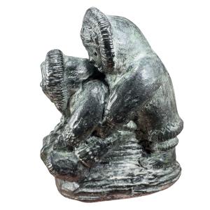 Inuit Wolf Soapstone Carving Figurine from Canada