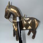 Hand-Carved Vintage Trojan Horse Art Sculpture