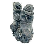 Wolf Inuit Stone Carving Sculpture in Canoe