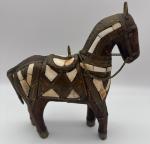 Hand-Carved Vintage Trojan Horse Art Sculpture