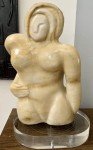 Inuit Woman Alabaster Sculpture with Lucite Base