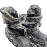 Wolf Inuit Stone Carving Sculpture in Canoe