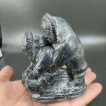 Inuit Wolf Soapstone Carving Figurine from Canada