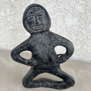 Large Signed Inuit Soapstone Eskimo Sculpture 14”