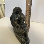 Wolf Soapstone Carving: Mother and Child