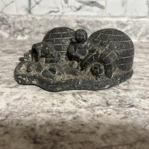 Nuvuk Inuit Soapstone Igloo Sculpture Art Piece