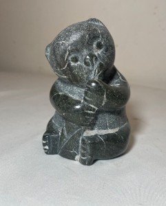 Hand-Carved Soapstone Bear Inuit Art Sculpture